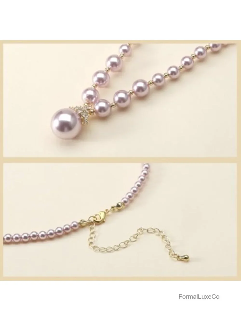 18K Gold Plated Imitation Pearl Choker Necklace with Cubic Zirconia Crown